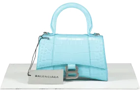 Balenciaga Blue Hourglass Top-handle Bag Turquoise One Size