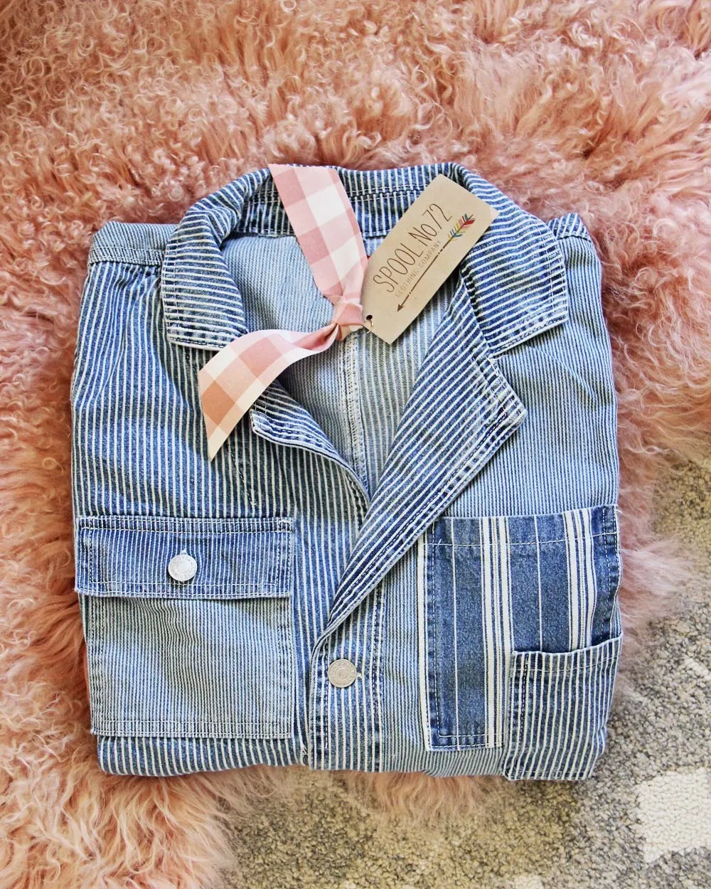 Rosie Coverall Utility Jumpsuit in Railroad