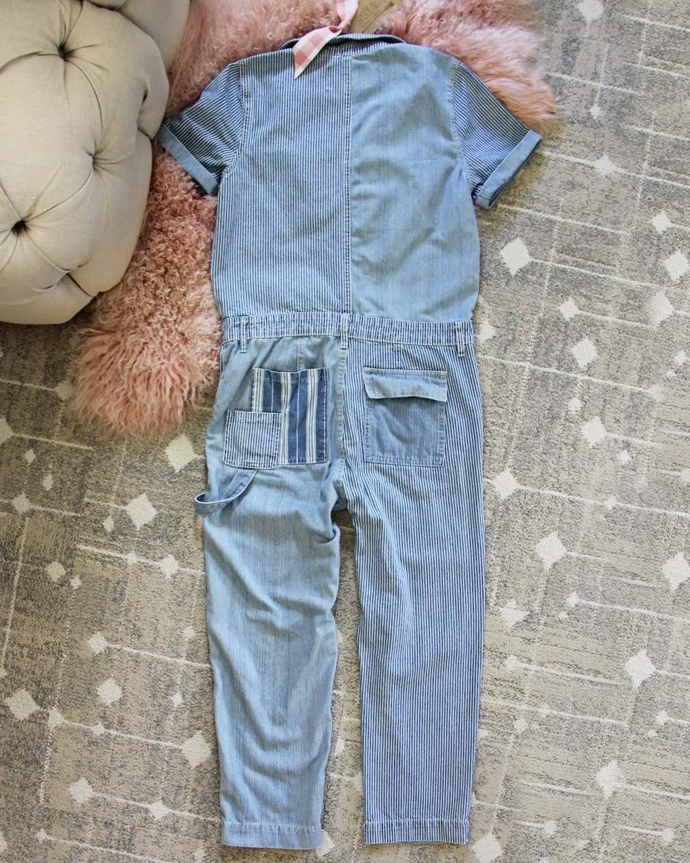 Rosie Coverall Utility Jumpsuit in Railroad