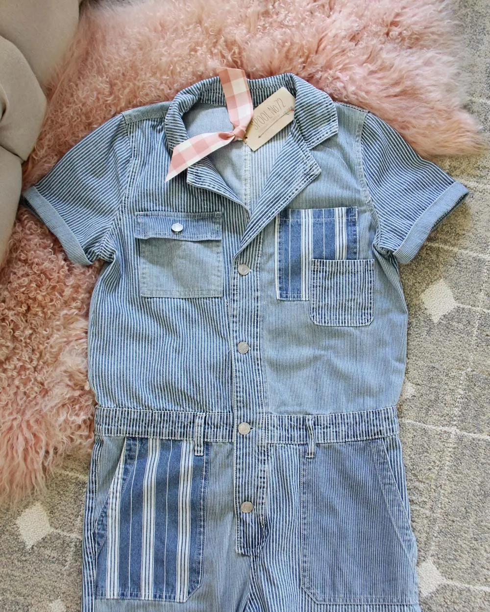 Rosie Coverall Utility Jumpsuit in Railroad